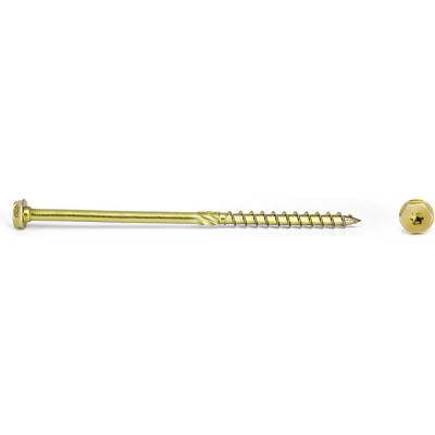 HIMTEX Проф. Саморез по дереву желт. шестигранная голова Torx 40 10x300 25 шт. 10300Hh