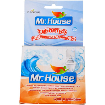 EUROHOUSE Таблетки для сливного бачка, 4шт, в коробке, 14895