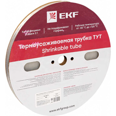 EKF Термоусаживаемая трубка ТУТ 10/5 прозрачная рулон PROxima tut-10-tr