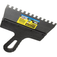 Нержавеющий зубчатый шпатель с пластмассовой ручкой, 200мм, зуб 8х8мм STAYER 1009-20-08