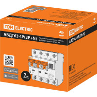 Автоматический выключатель дифференциального тока TDM ELECTRIC АВДТ 63 4P C 32А 30мА SQ0202-0019