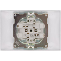 Розетка двойная с защитными шторками TDM ELECTRIC серебристый металлик, 2П 10А 250В серия "Лама" SQ1815-0212