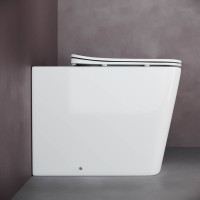 Унитаз соло Ceramicanova CUBIC Rimless с крепежом, с сиденьем-крышкой с микролифтом CN1809