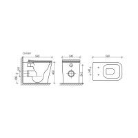 Унитаз соло Ceramicanova CUBIC Rimless с крепежом, с сиденьем-крышкой с микролифтом CN1809