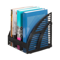 Вертикальный накопитель Attache пластиковый, черный, ширина 240 мм, 3 отделения 33569