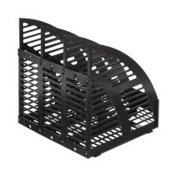 Вертикальный накопитель Attache пластиковый, черный, ширина 240 мм, 3 отделения 33569