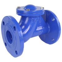 Клапан обратный шаровой DN.ru GGG50-GGG50-БНК-сп Ду65 Ру16 со сливной пробкой, чугунный D100-01577