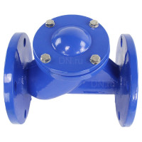 Клапан обратный шаровой DN.ru GGG50-GGG50-БНК-сп Ду65 Ру16 со сливной пробкой, чугунный D100-01577