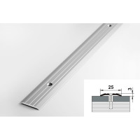 Порог прямой алюминиевый (25 мм; 0.9 м; анодированный; серебро) Лука 00000001456