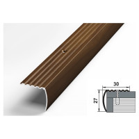 Порог угловой алюминиевый (30х27 мм; 0.9 м; декоративный; венге) Лука 00000001639