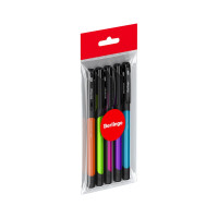 Набор ручек шариковых Berlingo Color Zone stick синяя, 0,7мм,прорезиненный, 5 шт, PET пенал CBp_70950_5