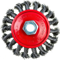 Щетка-крацовка коническая (100 мм; M14; стальная скрученная проволока) Pobedit 2133410