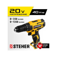 Дрель-шуруповерт STEHER 20В, без АКБ CD-200