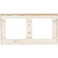 Рамка EKF, Стокгольм, 2-местная, белая с линией цвета шампань PROxima EYM-G-303-10