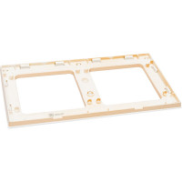 Рамка EKF, Стокгольм, 2-местная, белая с линией цвета шампань PROxima EYM-G-303-10