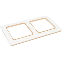 Рамка EKF, Стокгольм, 2-местная, белая с линией цвета шампань PROxima EYM-G-303-10