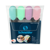 Набор текстовыделителей Schneider Job 4 цвета, пастельные ассорти, 1-5 мм, прозрачный чехол 115098