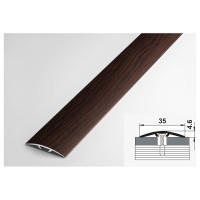 Порог прямой скрытый алюминиевый декоративный ЛУКА (35 мм, 1,8 м, дуб венге) УТ000002623