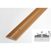 Порог прямой алюминиевый декоративный (37 мм, 1,35 м, Бук) ЛУКА 00000001673