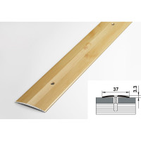 Порог прямой алюминиевый декоративный (37 мм, 1,35 м, Сосна) ЛУКА 00000001714