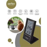 Часы-метеостанция Perfeo Angle чёрный (PF-S2092) время, температура, влажность, дата 30013222