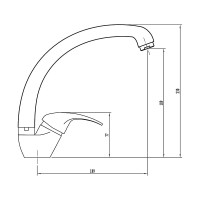 Смеситель для кухни СоюзКран, поворотный излив 25 см, керамический картридж 35 мм, хром, цинк SK01-C102 567-050