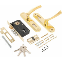 Врезной замок с ручками Аллюр 103/3-61А1203 GP латунь 6798