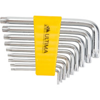 Набор ключей ULTIMA TORX, 9 шт в наборе, CrV, T10-T50, короткие, 122005