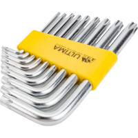 Набор ключей ULTIMA TORX, 9 шт в наборе, CrV, T10-T50, короткие, 122005