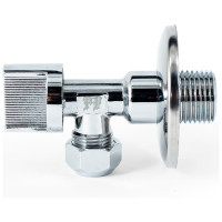 Угловой шаровой кран для бытовой техники PROFACTOR PF CHROME н/цанга 1/2 дюйма х 10 мм PF BAV 357C