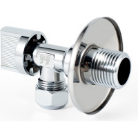 Угловой шаровой кран для бытовой техники PROFACTOR PF CHROME н/цанга 1/2 дюйма х 10 мм PF BAV 357C