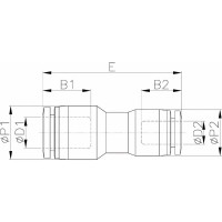 Фитинг прямой переходной пластиковый 12 мм на 10 мм CDC Pneumatics PG 1210N