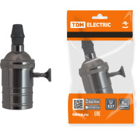 Подвесной патрон TDM ELECTRIC Е27 с выключателем, металлический "Лофт", черный SQ0335-0067