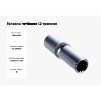 Головка Forsage глубокая 8мм 1/4" 12гр. F-5295008(4405)