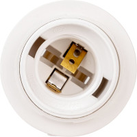 Патрон с кольцом ЭРА Е14, пластик, белый Б0043746