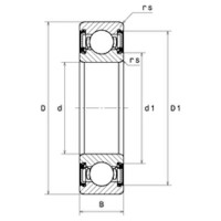 Радиальный шарикоподшипник, сепаратор из листовой стали, двусторонние контактные уплотнения SNR 6007.EE