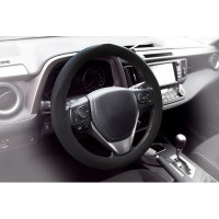 Оплетка KRAFT перфорированная эко-кожа + алькантара, размер M, 38 см, черная KT 800335