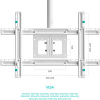 Потолочный кронштейн для телевизора 32-80 ONKRON N1L White N1LW