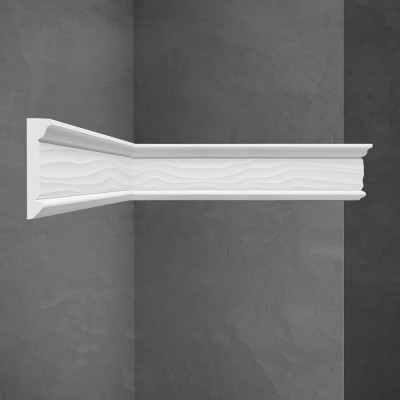 Потолочный карниз Stenopol подходит к натяжным потолкам, 60х17х2000 мм под покраску C7219