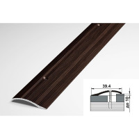 Порог разноуровневый алюминиевый ЛУКА (39,4 мм, 1,8 м, декоративный, Дуб венге) УТ000002657