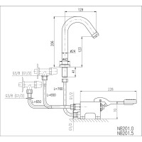 Нажимной смеситель на две воды RavSlezak NB201.5
