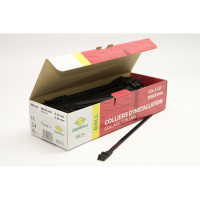 Стяжки с двойной горизонтальной головкой SapiSelco черного цвета, 9x265 мм, полиамид 6.6, уп. 100 шт. COL.3.421