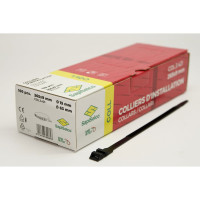 Стяжки с двойной горизонтальной головкой SapiSelco черного цвета, 9x265 мм, полиамид 6.6, уп. 100 шт. COL.3.421