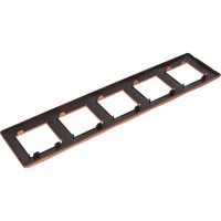 Рамка для розеток и выключателей ЭРА Серия 12 12510514 на 5 постов, Сатин, медь Б0052547