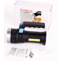 Аккумуляторный фонарь Ultraflash LED53765 4В, черный 2LED, 3 Вт, 4 режима USB 14665