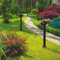 Садово-парковый светильник FERON DH1006, столб, 2хGX53 230V, черный, 11711