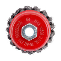 Щётка-крацовка с крученым ворсом (75 мм; M14; жесткая) для УШМ Orientcraft OCCBAKAG175300