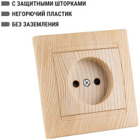 Розетка TDM ELECTRIC 2П 10А 250В с защитными шторками, сосна Лама SQ1815-0310