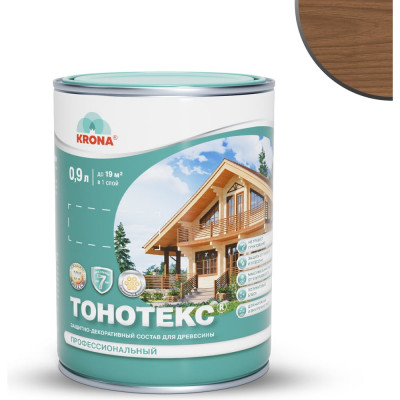 Защитно-декоративный состав для дерева KRONA Тонотекс (орех; 0,9 л) 66339706