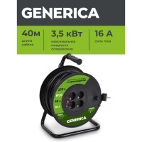 Катушка GENERICA УК40 с т/з 4 места 2P+PE/40м 3x1,5мм2 WKP20-16-04-40-G
